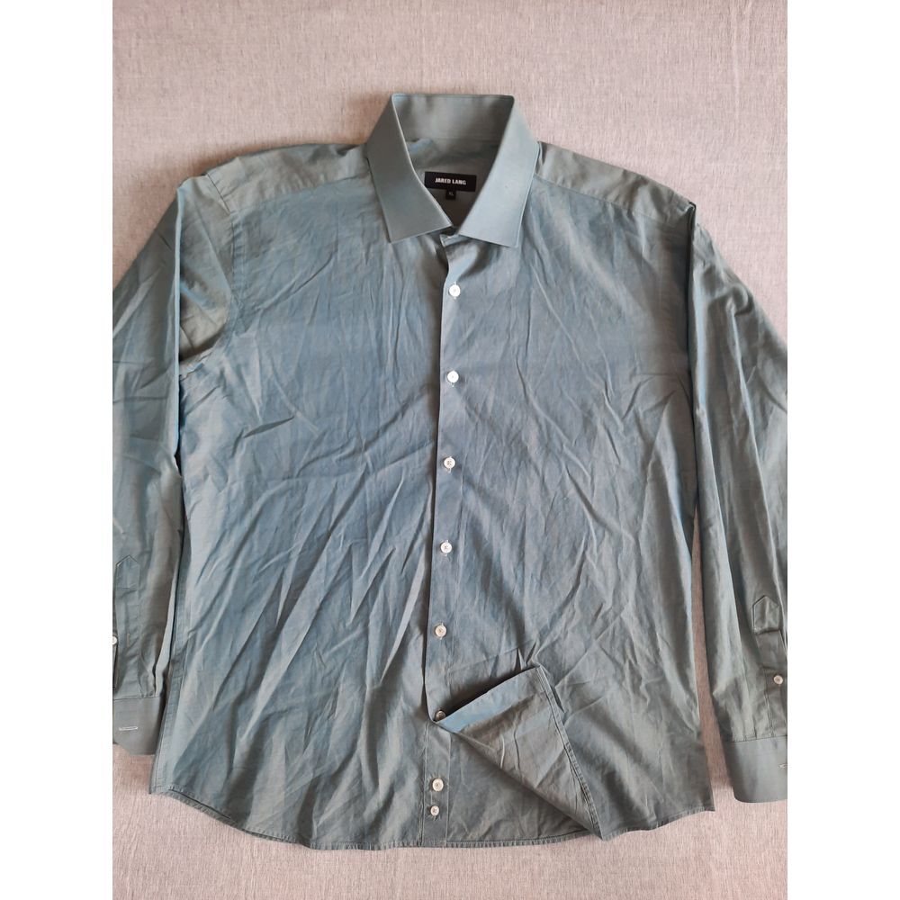 Jared Lang Men Elegant Gray Button-Down Shirt | Versatile Long Sleeve Casual Top